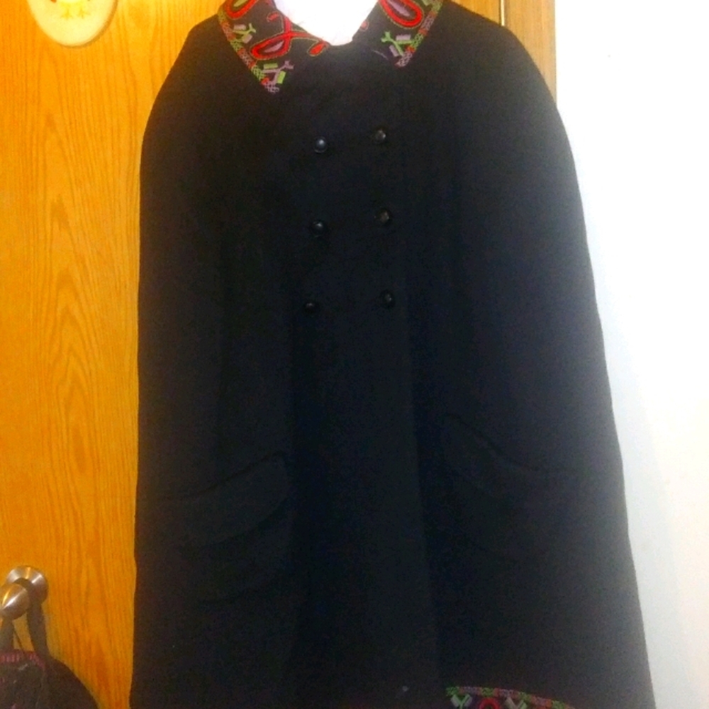 Vintage 1960's Stegari Embroidered Wool Cape